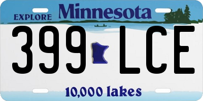 MN license plate 399LCE