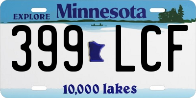 MN license plate 399LCF