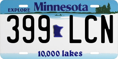MN license plate 399LCN