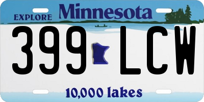MN license plate 399LCW