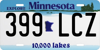 MN license plate 399LCZ
