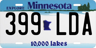 MN license plate 399LDA