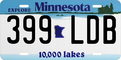 MN license plate 399LDB