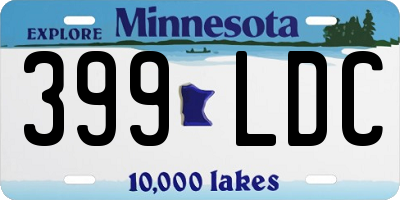 MN license plate 399LDC