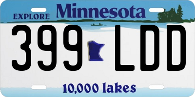 MN license plate 399LDD