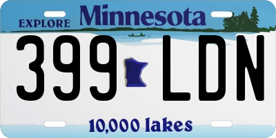 MN license plate 399LDN