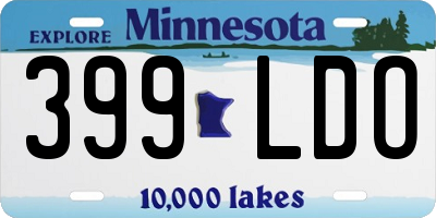 MN license plate 399LDO