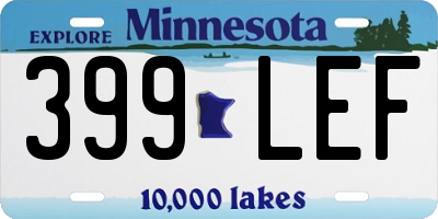 MN license plate 399LEF
