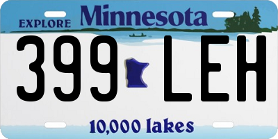 MN license plate 399LEH