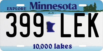 MN license plate 399LEK