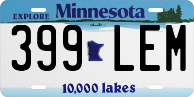 MN license plate 399LEM