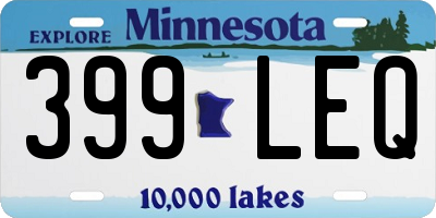 MN license plate 399LEQ