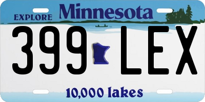 MN license plate 399LEX