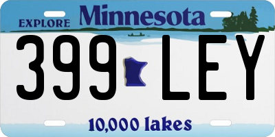MN license plate 399LEY