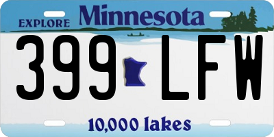 MN license plate 399LFW