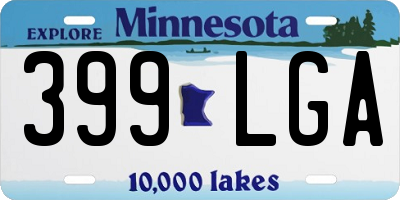 MN license plate 399LGA