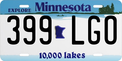 MN license plate 399LGO