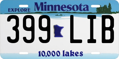 MN license plate 399LIB
