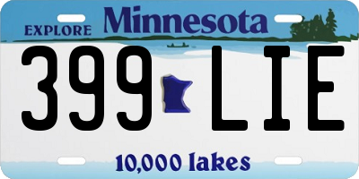 MN license plate 399LIE
