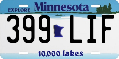 MN license plate 399LIF