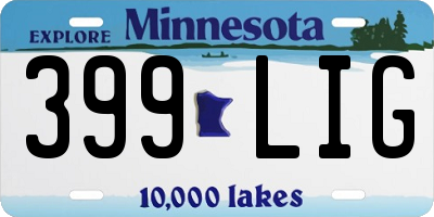 MN license plate 399LIG