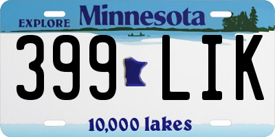 MN license plate 399LIK