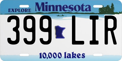 MN license plate 399LIR