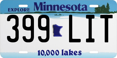 MN license plate 399LIT