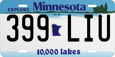 MN license plate 399LIU