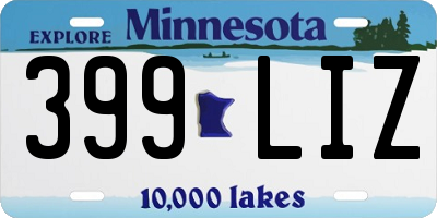MN license plate 399LIZ