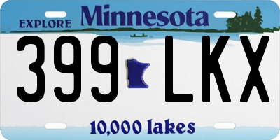 MN license plate 399LKX