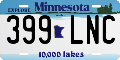 MN license plate 399LNC