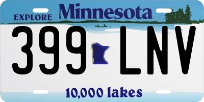 MN license plate 399LNV