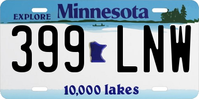 MN license plate 399LNW