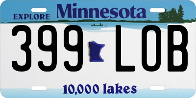 MN license plate 399LOB