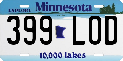 MN license plate 399LOD