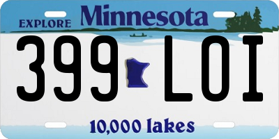 MN license plate 399LOI