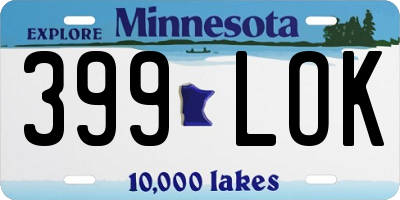 MN license plate 399LOK