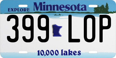 MN license plate 399LOP