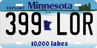 MN license plate 399LOR