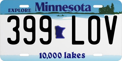 MN license plate 399LOV