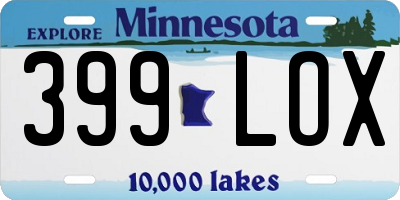 MN license plate 399LOX