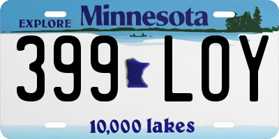 MN license plate 399LOY