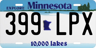 MN license plate 399LPX