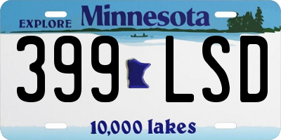 MN license plate 399LSD