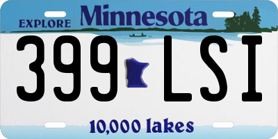 MN license plate 399LSI