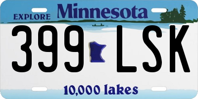 MN license plate 399LSK