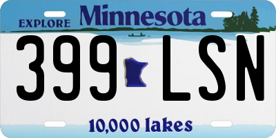 MN license plate 399LSN