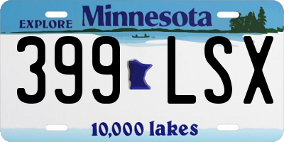 MN license plate 399LSX