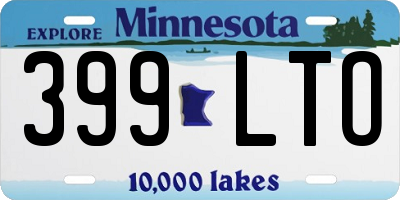 MN license plate 399LTO